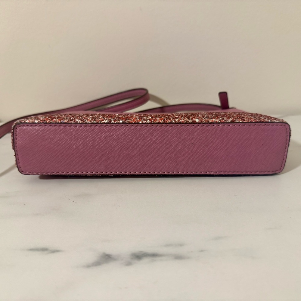 Kate Spade Greta Court Ramey Dusty Peony Glitter Crossbody - Picture 7 of 15